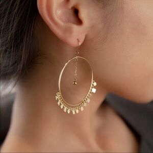 14K gold plated stainless steel earrings boho hoop